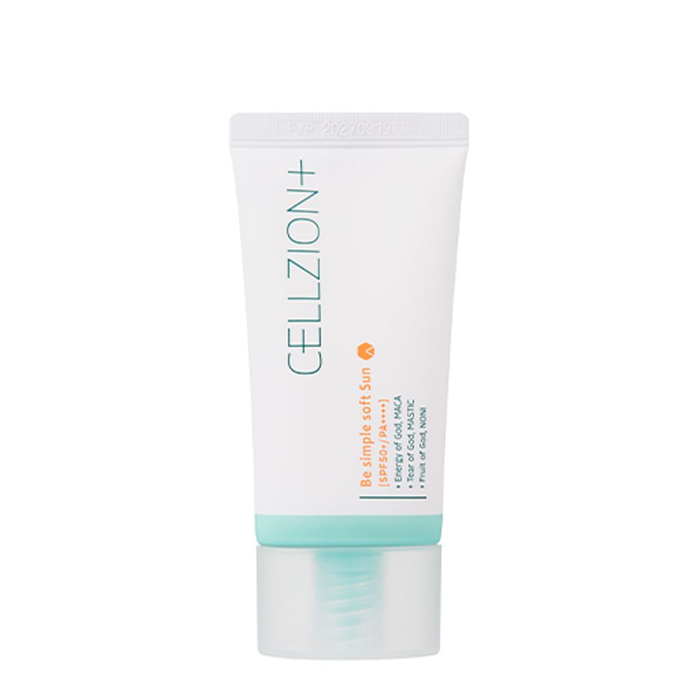 Coréana CELLZION Be Simple Soft Sun Cream SPF50+ PA++++ 50ml Mild Korean Sunscreen _ Made in KOREA
